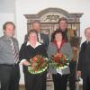 vlnr. Hans Schweizer, Maria Hundseder, Josef Hundseder, Maria Lapperger, Leonhard Lapperger, Msgr. German Fischer