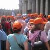 Abmarsch der "Holländer". 
Wegen der orangefarbigen Käppchen hatten viele geglaubt, wir wären Holländer
